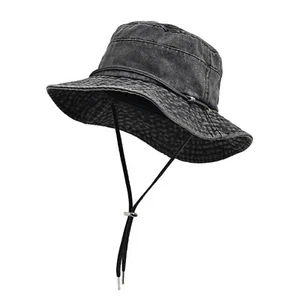 Bucket Hat for Women Men Wide Brim Sun Hat Packable Cotton Denim Summer Beach... - Picture 1 of 8