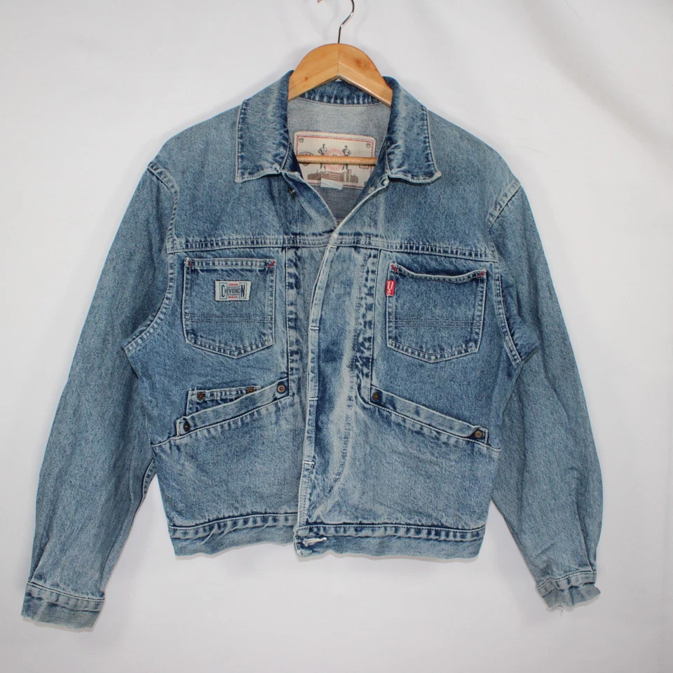 Chevignon Vintage Denim Jacket Womens Medium Blue France Light Jean 90s - Image 1 of 4
