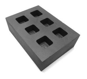 1oz Graphite Ingot Mold 6 Cavity Melt Pour Gold Buttons Melting Kit Refining - Picture 1 of 13