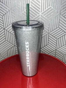 Starbucks Glitter/Sparkle 24 Oz Plastikbecher Brandneu mit Strohhalm - Bild 1 von 6