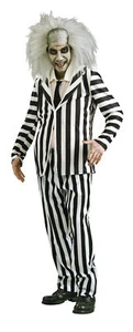 Beetlejuice Adult Mens Costume Black White Suit Halloween Rubies - Picture 1 of 1