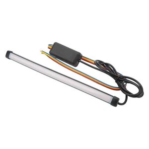 (20cm)LED Turn Signal Strip Rubber Tail Light Bar Flowing Red And Amber Light - Picture 1 of 12