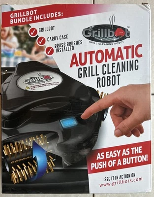 Robot de limpieza automático para barbacoa Grillbot con cepillos de latón y adaptador de CA nuevo caja abierta Foto 1 de 4