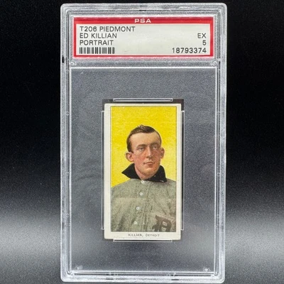 1909-11 T206 PIEDMONT, ED KILLIAN PORTRAIT, DETROIT TIGERS PSA 5 - Image 1 of 4