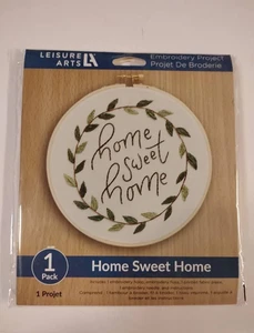 Leisure Arts Embroidery Kit "Home Sweet Home" 6 inch - Picture 1 of 1