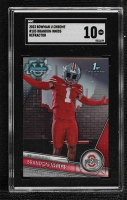 2023 Bowman U Chrome Refractor Brandon Inniss #103 SGC 10 GEM - Image 1 of 3