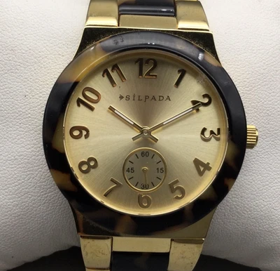Reloj Silpada Timeless Tortoise Hombre 41mm Tono Dorado Batería Nueva 8.25" Foto 1 de 4