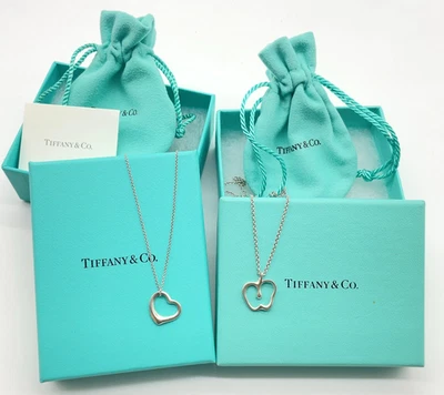 Auth Tiffany & Co. Apple Motif/Open Heart SV925 Necklace Set2 W/B/D TF100043 - Image 1 of 4