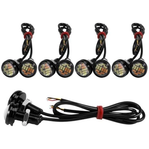 10 Pcs 12V 23Mm Dual Color Switchback 4014 Smd 12 Led Drl Eagle Eye Daytime7143 - Picture 1 of 7