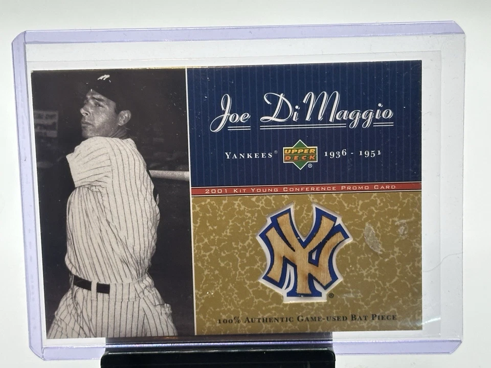 2001 Upper Deck Joe DiMaggio 比赛用蝙蝠卡 KY-JD1 套件 年轻促销洋基队 — 第 1/2 张图片