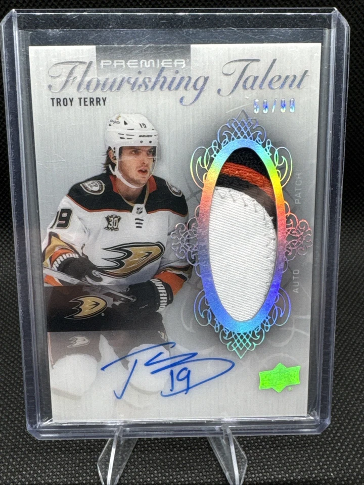 2023-24 UD Premier Hockey - Troy Terry 59/99 - Flourishing Talent Anaheim Ducks - Image 1 of 4