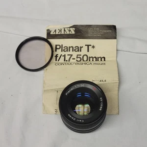 Carl Zeiss PLANAR 50mm f1.7-50mm T* CONTAX Yashica Lens w/ kalimar skylight - Picture 1 of 24