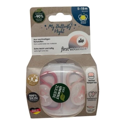 Silikon Schnuller Nip "My butterfly NIGHT"+ Etui  (5-18 Monate, 2 Stück) corale - Bild 1 von 2