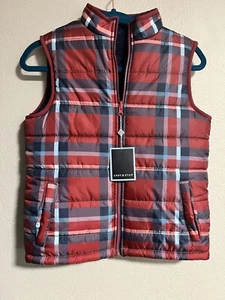 Jungen Andy Evan gefütterte Weste Größe 12 rot & blau kariert Fleece gefüttert - Bild 1 von 4