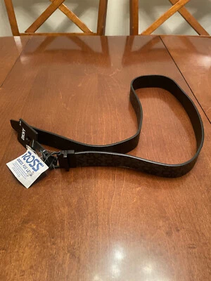 NWT Original DKNY Reversible Signature Matte Black Belt Gray Logo Buckle SZ S/M - Image 1 of 2