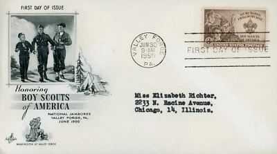 US 995 Boy Scouts ArtCraft FDC Addressed - Image 1 of 2