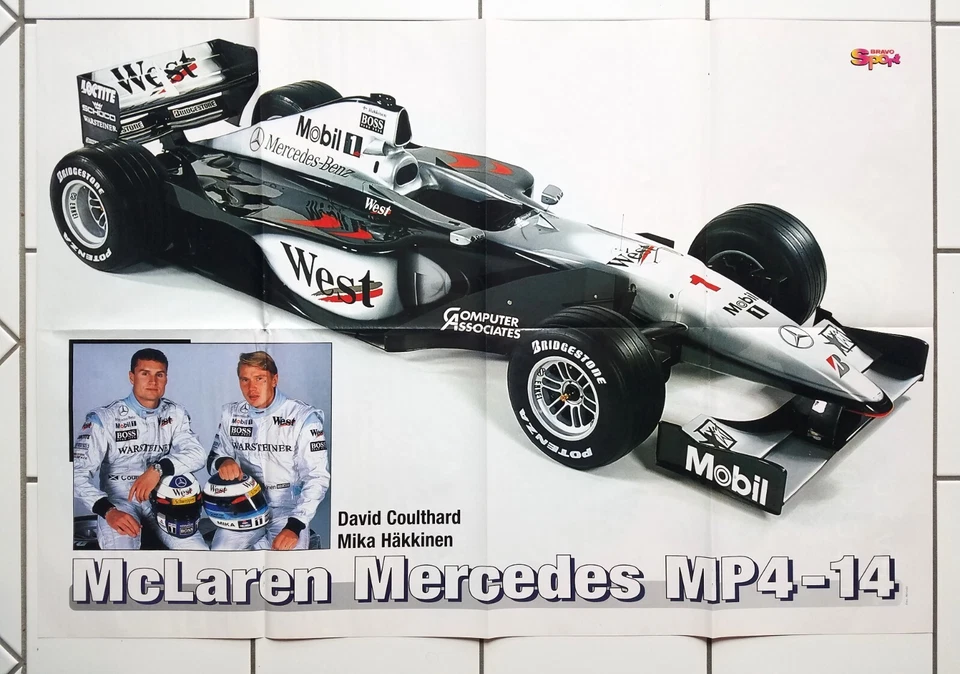 Bravo Sport POSTER David Coulthard Mika Häkkinen Formel 1 Mc Laren Mercedes XL - Bild 1 von 1