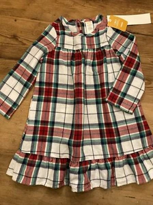 Plaid Gymboree girls size XS 4 flannel nightgown pajamas Christmas Holiday - Picture 1 of 6