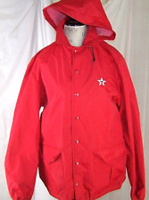 Texaco Gas Station VTG Howe Athletic Apparel Red Hooded Button Up Jacket Men's M
