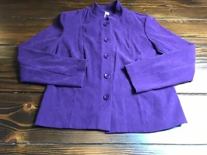 Dressbarn Jacket, Women's Size XL, Purple, Shoulder Pads, Button Front - Picture 1 of 8
