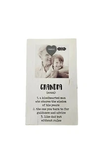 NWT Mud Pie Grandpa Magnetic Picture Frame White Washed Wood C15 - Picture 1 of 8
