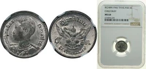 Thailand BE2489 1946 5 Satang Tin NGC MS 64 - Picture 1 of 1