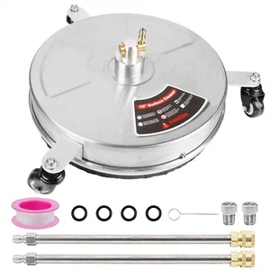 15" Pressure Washer Stainless Steel Surface Cleaner With 3 Wheels & 1/4" Quick C - Picture 1 of 11