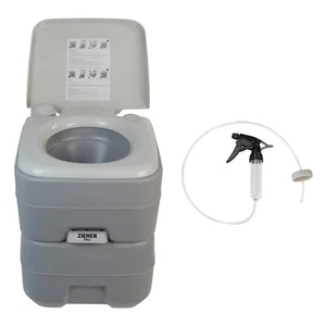 Campingtoilette mobile chemie Toilette Camping WC Reise Klo + Reinigungsspritze - Bild 1 von 7