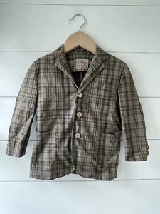 Vintage Chips N Twigs Boys 4 suit Jacket Blazer Sports Coat Plaid USA Made - Picture 1 of 7