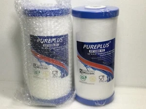 2X Pure Plus PP10BB-CC 5 Micron Sediment And Activated Carbon Filters Pureplus - Picture 1 of 3