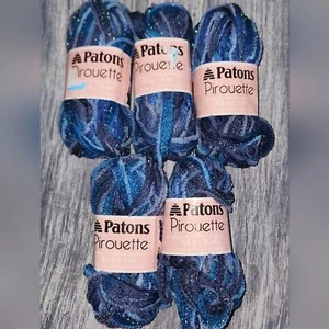 Pirueta Patons - Nueva - 5 madejas de hilo azul medianoche brillante 3 oz - Imagen 1 de 8