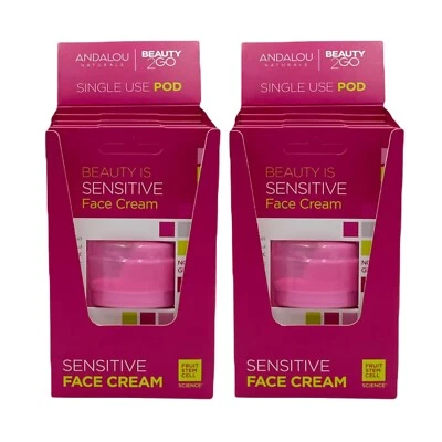 2 Pk Andalou Sensitive 1000 Roses Beautiful Day Face Cream 6 Single Use 0.14 oz - Image 1 of 4