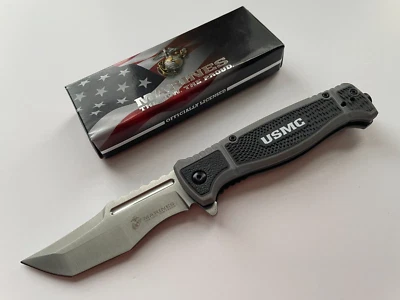 M-A3005GY Nuevo USMC Marines Navaja de Bolsillo Plegable Asistida por Resorte Punto de Caída Foto 1 de 4