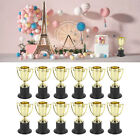 12Pcs Mini Trophies Plastic Stable Base Light Weight Gold Award Trophies Kit Dob