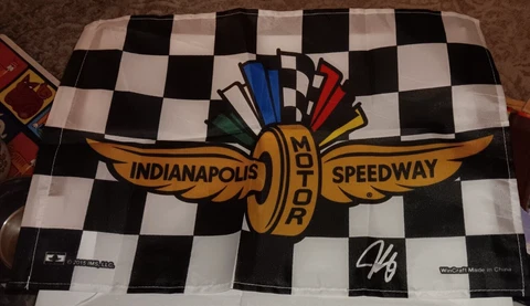 Josef Newgarden 2023 Indianapolis 500 Champion SIGNED Checkered Flag COA 18x11 Cover