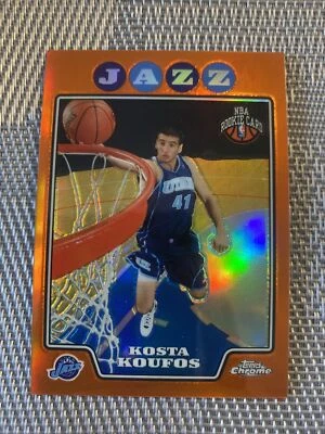 2008-09 TOPPS CHROME ORANGE REFRACTOR KOSTA KOUFOS ROOKIE 094 / 499 UTAH JAZZ NM - Image 1 of 4