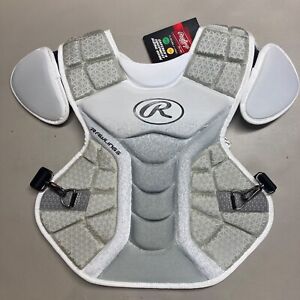 Youth Intermediate Rawlings Velo Catcher Chest Protector White Grey Age 9-12 12+