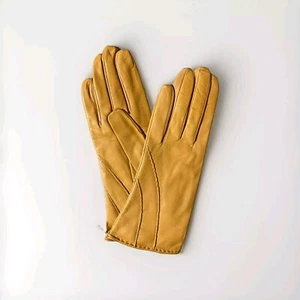 PORTOLANO GUANTI NAPPA IMPUNTURE CUOIO - Foto 1 di 8