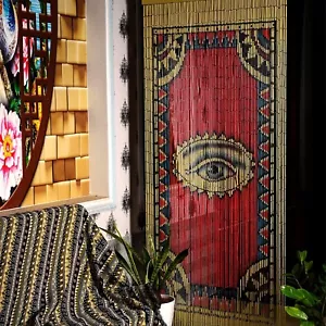 The Eye Bamboo Beaded Curtain – Handcrafted Boho Doorway & Closet Divider 🌿✨ - Picture 1 of 6