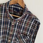 Fred Perry Shirt XL X Large Mens Blue Check Regular Fit  Long Sleeve M9340