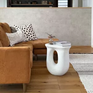 FATIVO Side Table Terrazzo Coffee End Tables U-shaped Magnesia Stool Stand 43cm - Picture 1 of 13