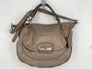 COACH Kristin Sand Brown Luxury Leather Large Satchel Two Way Bag Purse 19295 - Picture 1 of 18