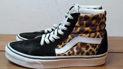 Vans Auténtico Sk8 HI Gamuza Entrenadores Estampado Leopardo Negro Blanco Zapatos Mujer 6 Foto 1 de 4