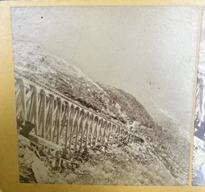 Antique Mt. Washington Railroad looking down, Stereoview Card Killburn Brothers - Picture 1 of 6