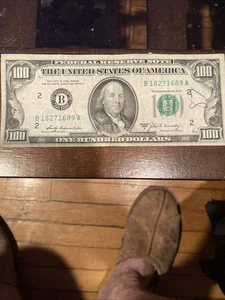 1969 - FEDERAL RESERVE HUNDRED DOLLAR BILL NOTE - OLD CURRENCY SMALL HEADS $100 - Picture 1 of 7