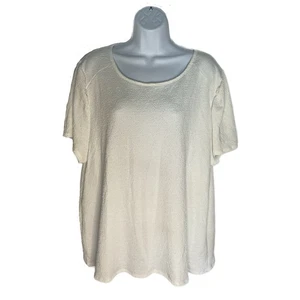 Blusa para mujer Set The Stage blanca cremosa manga corta lisa punk texturizada 2XL - Imagen 1 de 14