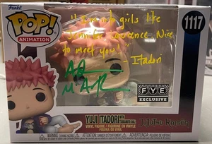 Funko Pop! Jujutsu Kaisen Yuji Itadori with Tuskamoto Doll Exclusive Signed Auto - Picture 1 of 1