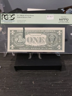 Graded $1 1974 note with Misaligned Error - Image 1 of 4