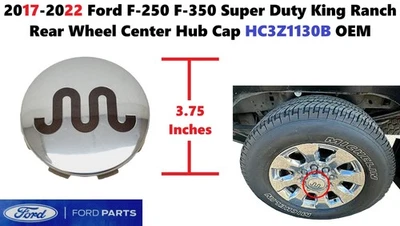 2017-2022 Ford F250 Super Duty King Ranch Rear Wheel Center Hub Cap HC3Z1130B - Image 1 of 4