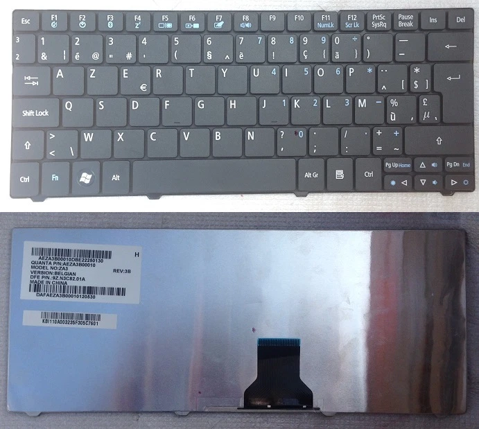 Tastiera AZERTY Belga ACER Aspire One 751, Aspire Timeline 1810T KB.I110A.003 - Immagine 1 di 1